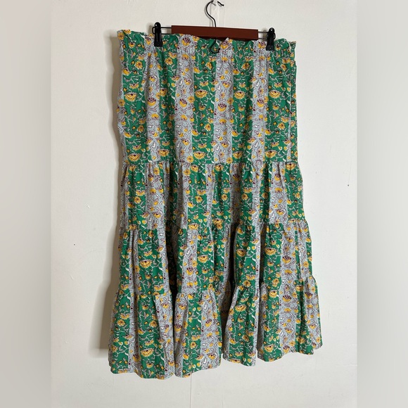 TARGET x RHODE Women’s Mixed Whimsical Floral & Stripe Print Midi Skirt - Picture 4 of 10
